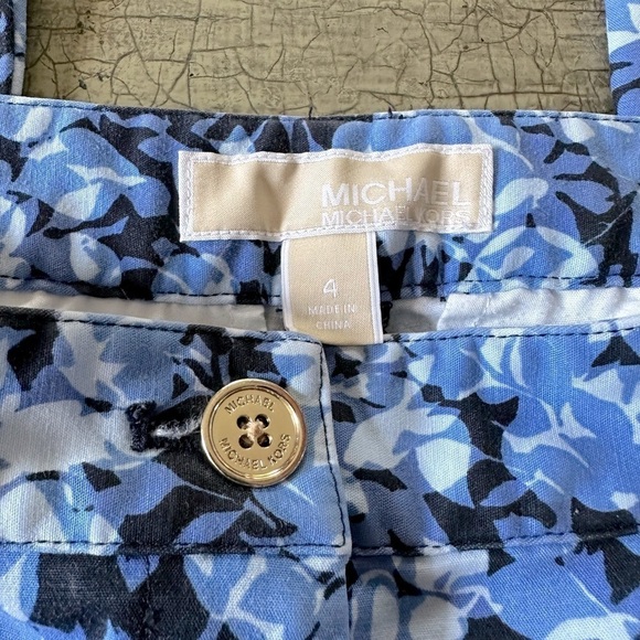 Michael MICHAEL KORS New Navy Leaf Print Pants - Picture 15 of 15